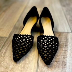 Nine West black suede mini wedges in size 8 M